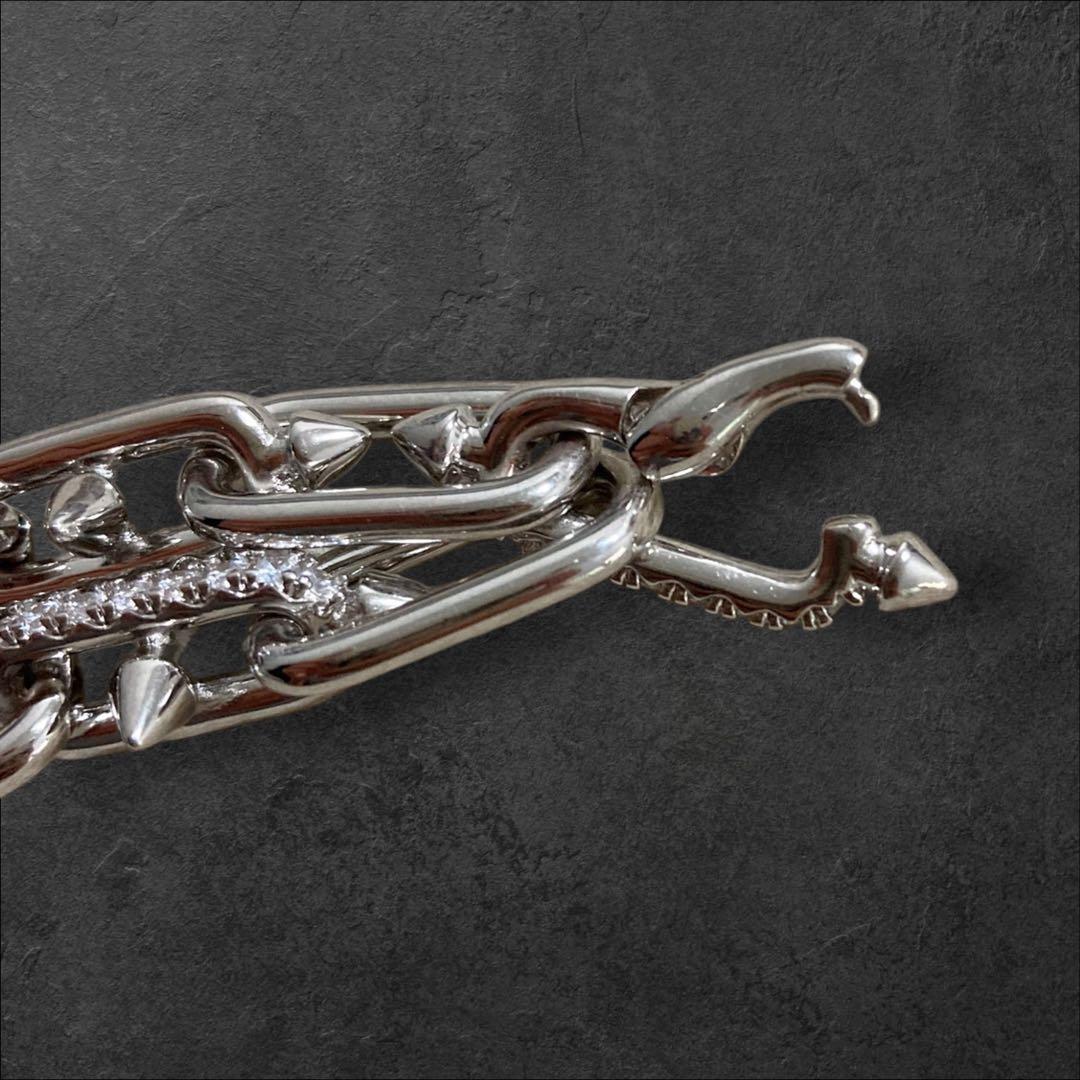 タイタンスパイク ネックレス シルバー ジルコニア 登坂広臣 Omi 43cm