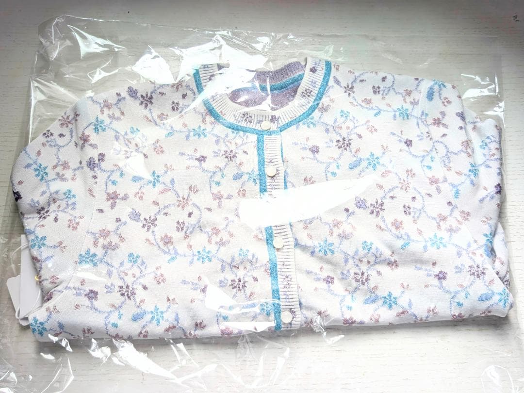 トップス Floral Motif Glitter Knit Cardigan