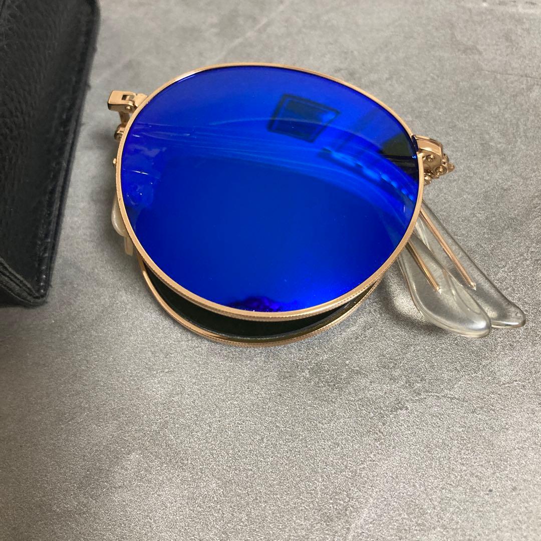 Ray-Ban レイバン 折りたたみサングラス ブルーミラーサングラス ケース付