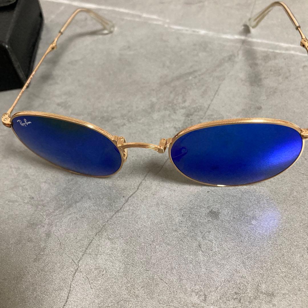Ray-Ban レイバン 折りたたみサングラス ブルーミラーサングラス ケース付