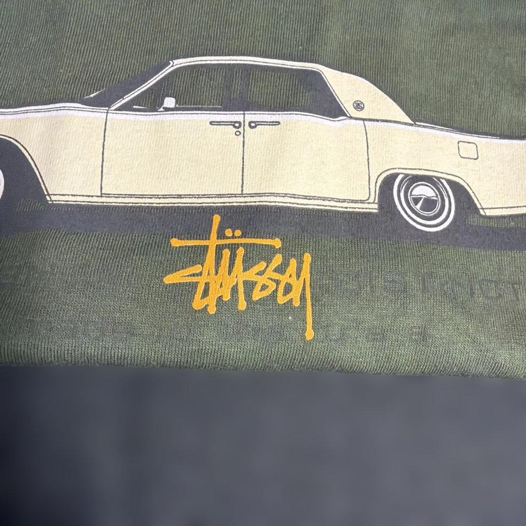 stussy オリーブ色 車デザイン Tシャツ