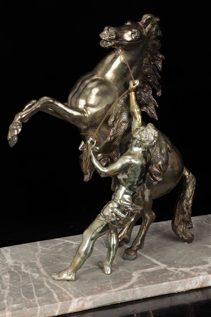 【西洋刻美術】フランス作家 金属彫刻像 『Marly horse マルリーの馬』