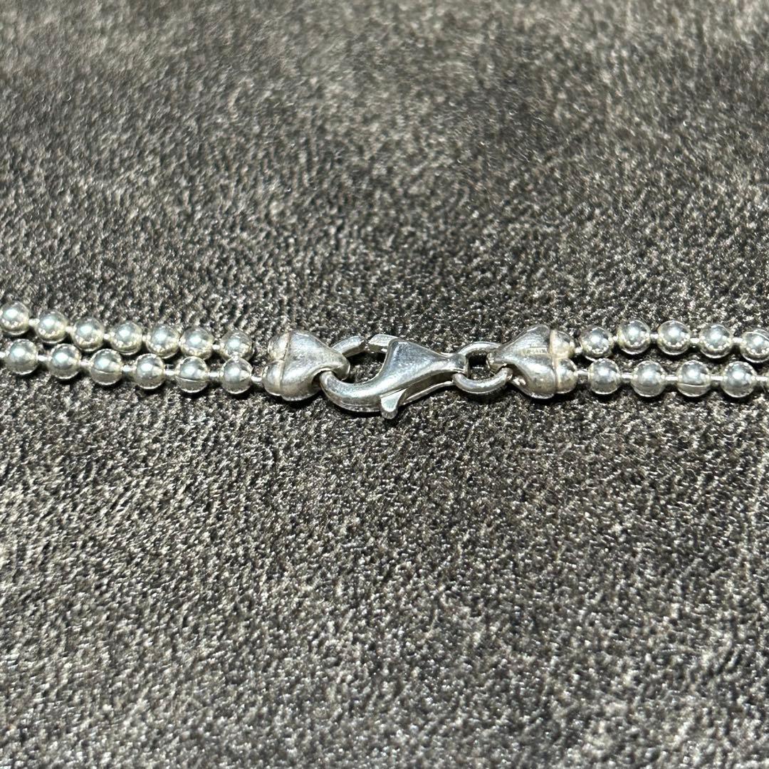 グッチ GUCCI バープレート ダブルボールチェーン ネックレス SV925
