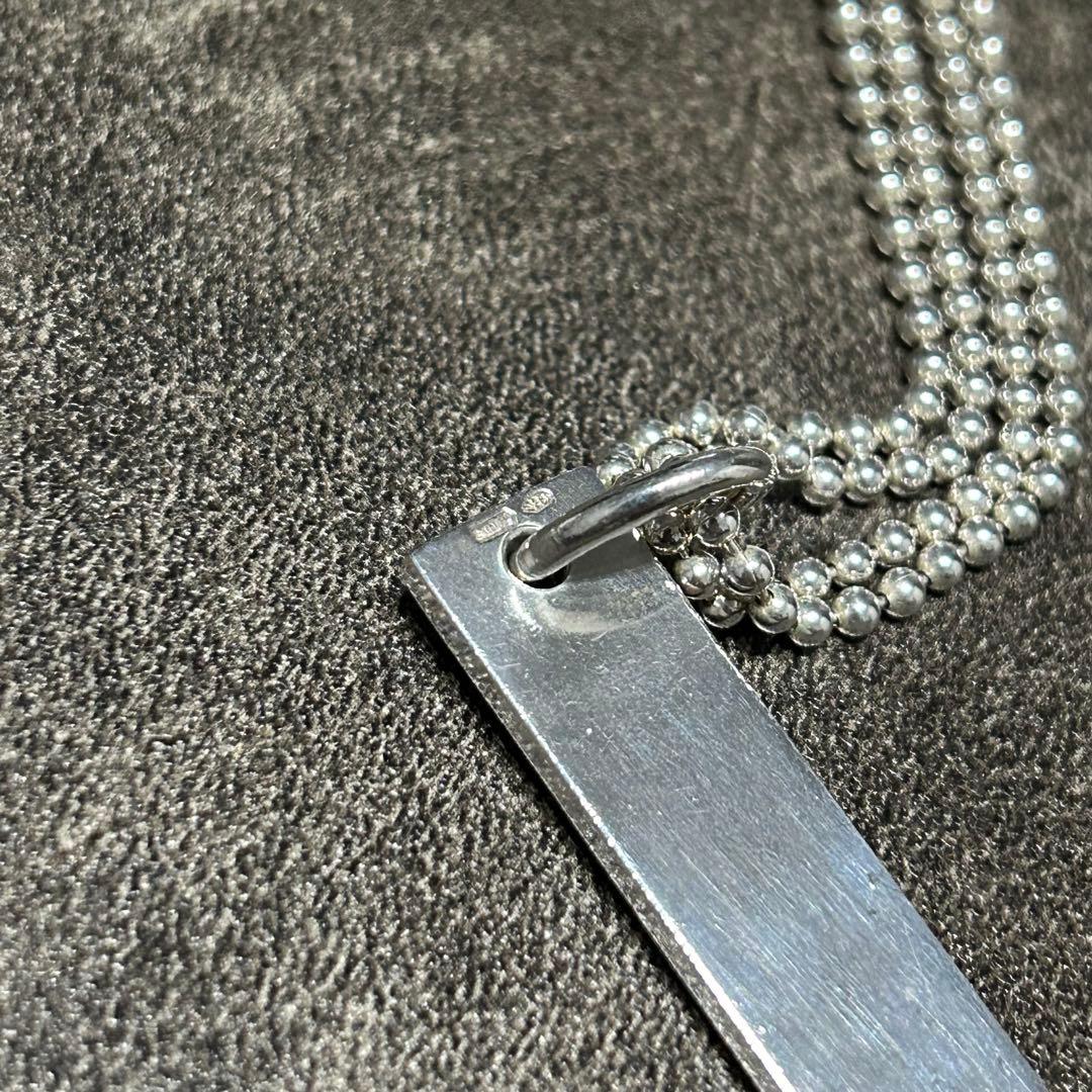 グッチ GUCCI バープレート ダブルボールチェーン ネックレス SV925