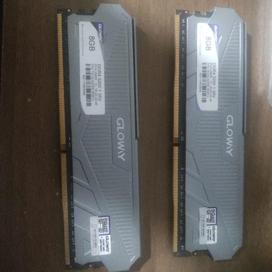 Gloway 16GB(8GBx2) DDR4-3200MHz 動作確認済み