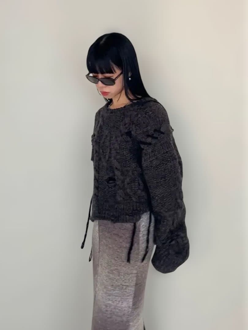 トップス PRANK PROJECT Vintage Cable Short Knit