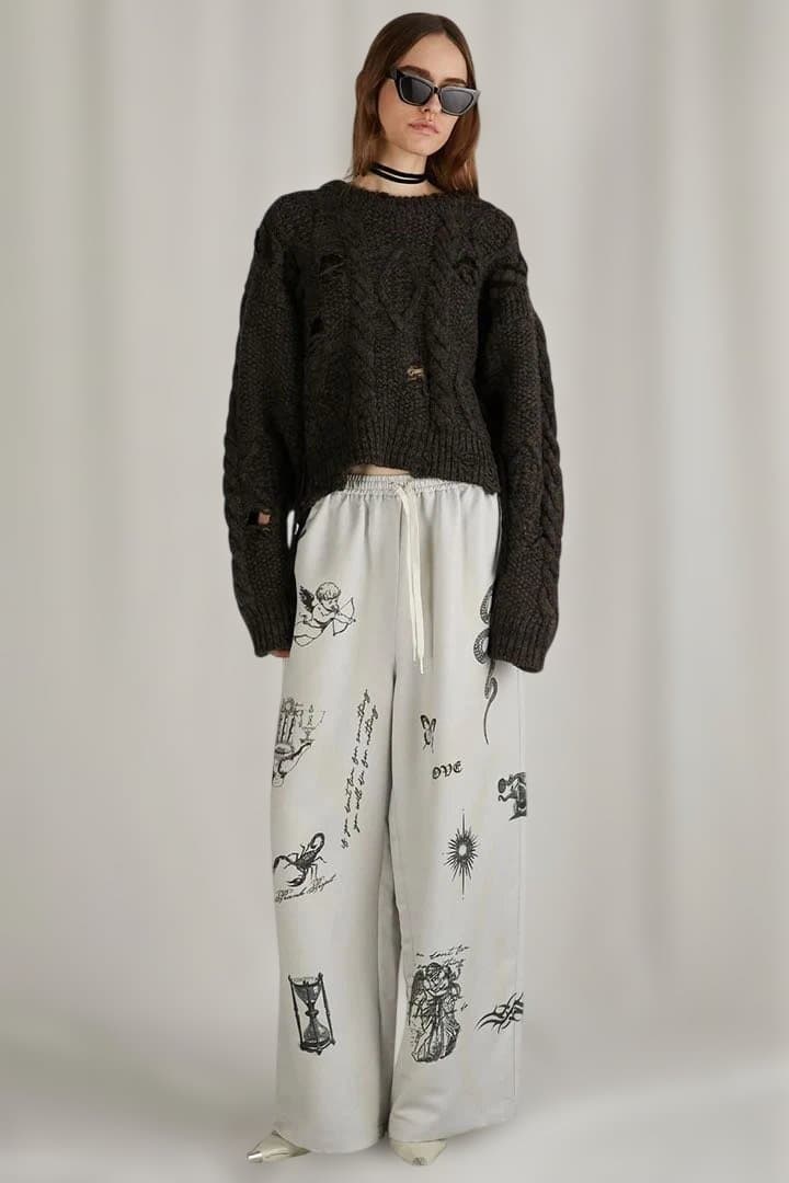 トップス PRANK PROJECT Vintage Cable Short Knit
