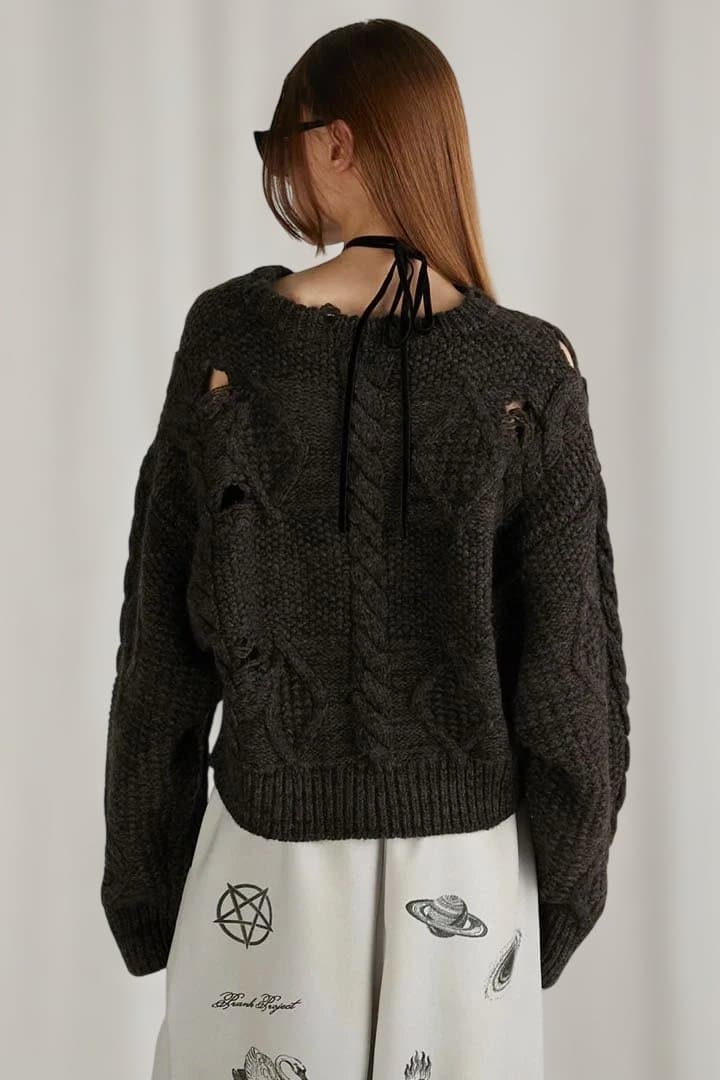 トップス PRANK PROJECT Vintage Cable Short Knit
