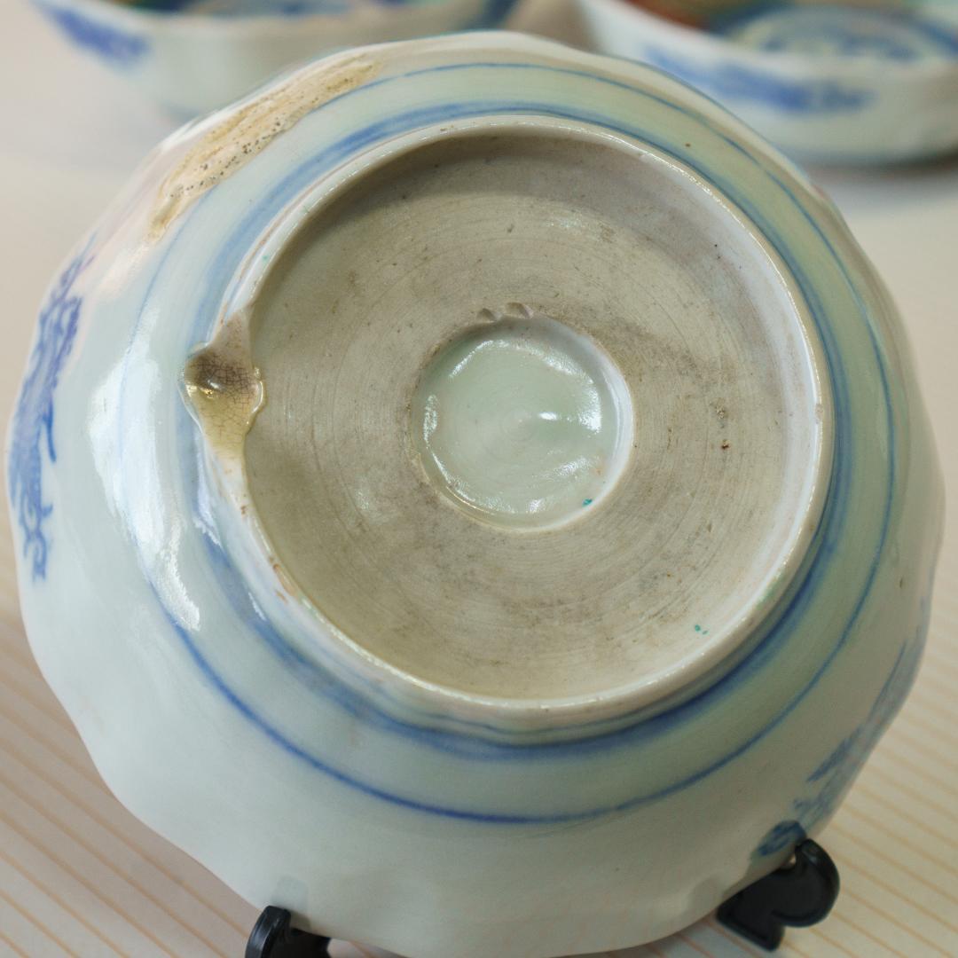 古伊万里　錦手　金彩色絵　膾皿　なます皿　5客