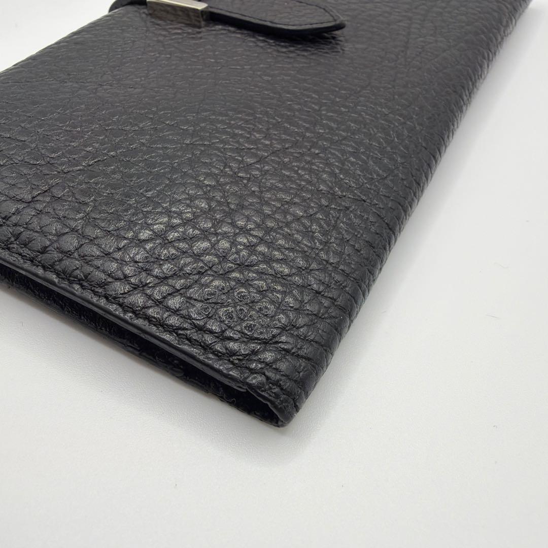 HERMES エルメス ベアン 長財布 トゴ ブラック H金具 二つ折り
