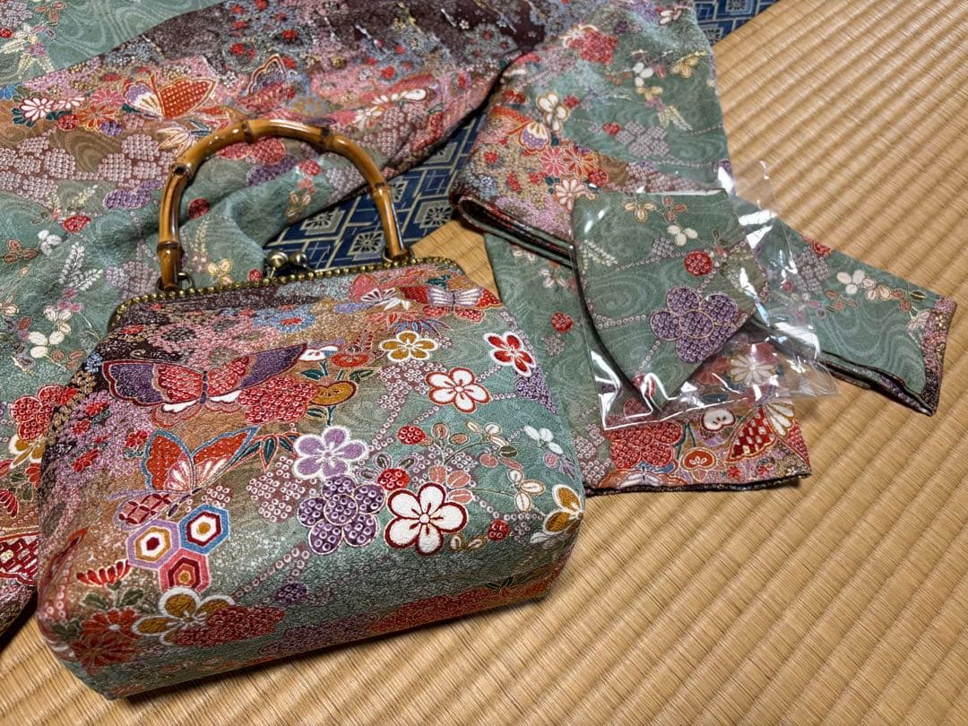 着物リメイク　ワンピースとバッグ