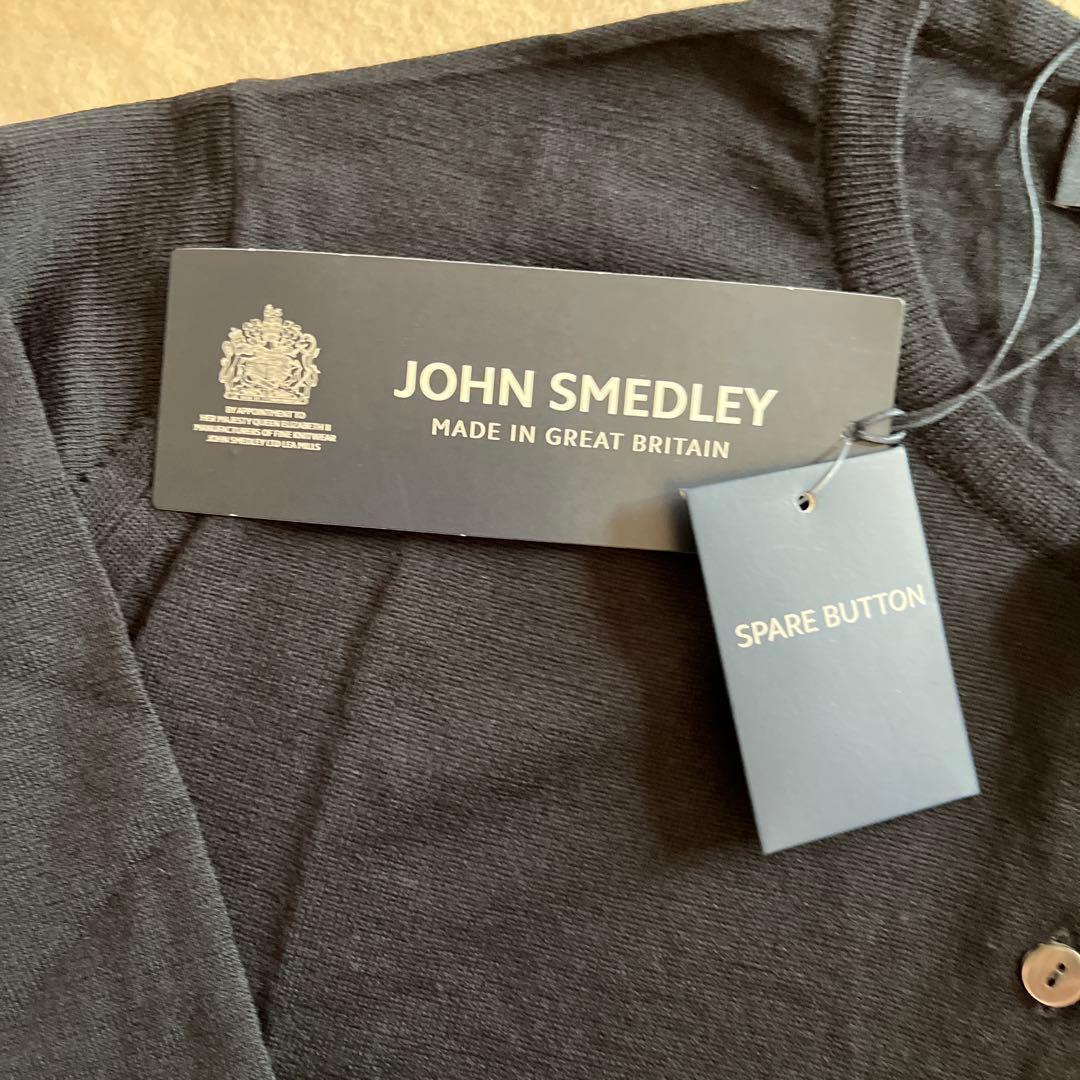 ［新品未使用タグ付き］JOHN SMEDLEY ブラック カーディガン L※薄手