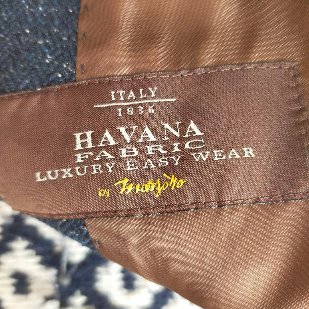 最高級シルク混 伊製マルゾットHAVANA A6 L スーツセレクト 本切羽 紺