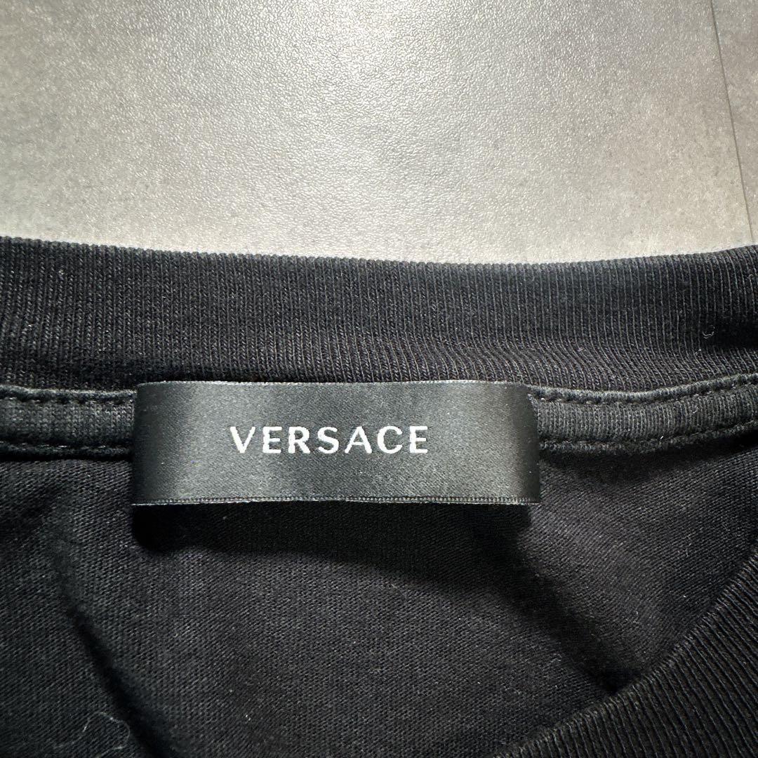VERSACE ヴェルサーチ Tシャツ メデューサ ロゴ ブラック半袖 S 黒.