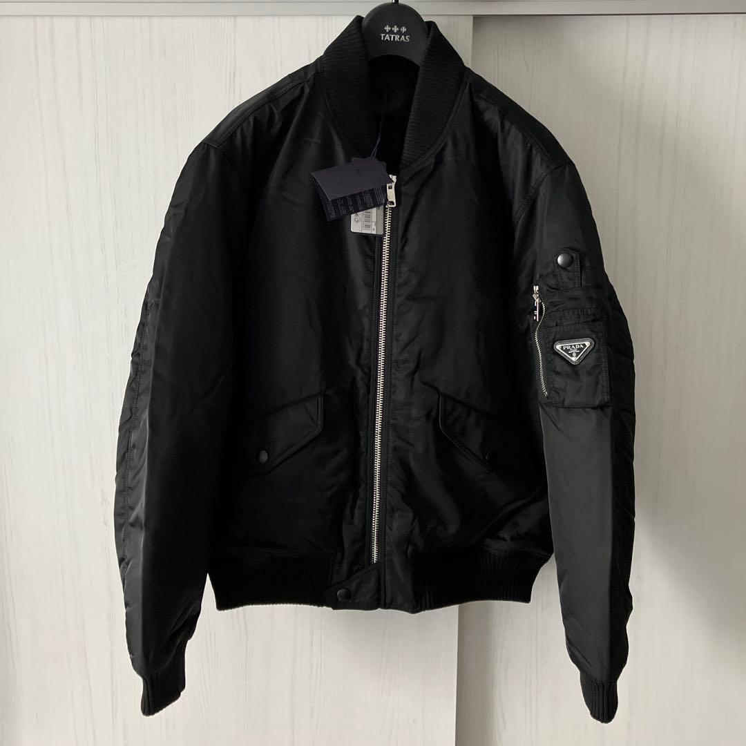 ほぼ未使用 PRADA トライアングルロゴ ボンバージャケット