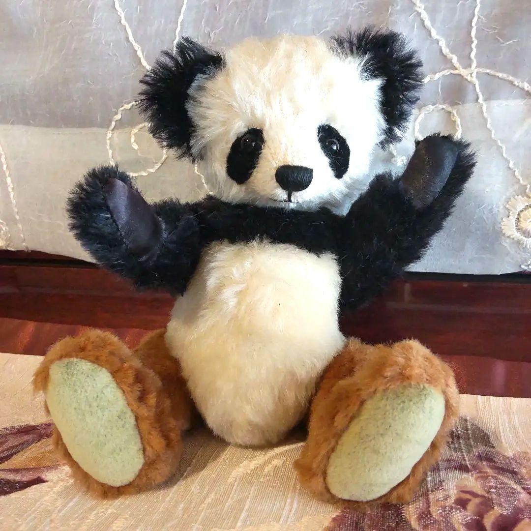 パンダ　テディベア　ブラウン　国内作家様　約20cm