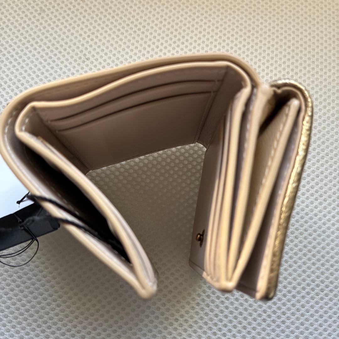 新品　マークジェイコブス　三つ折り財布　ミニ財布　ベージュ