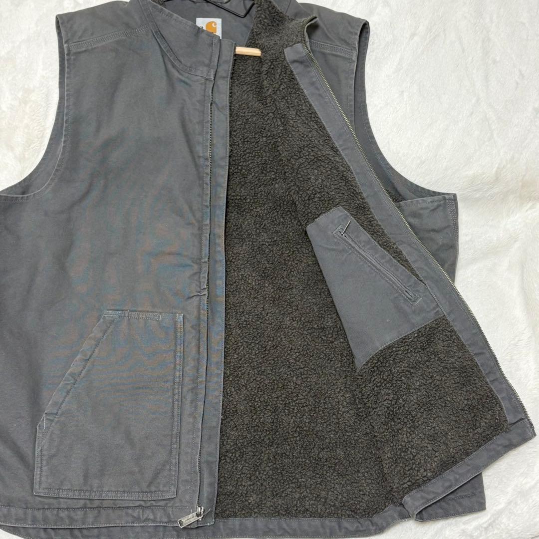★CARHATT ダックベスト 104277 希少サイズ 2XL グレー 色濃★