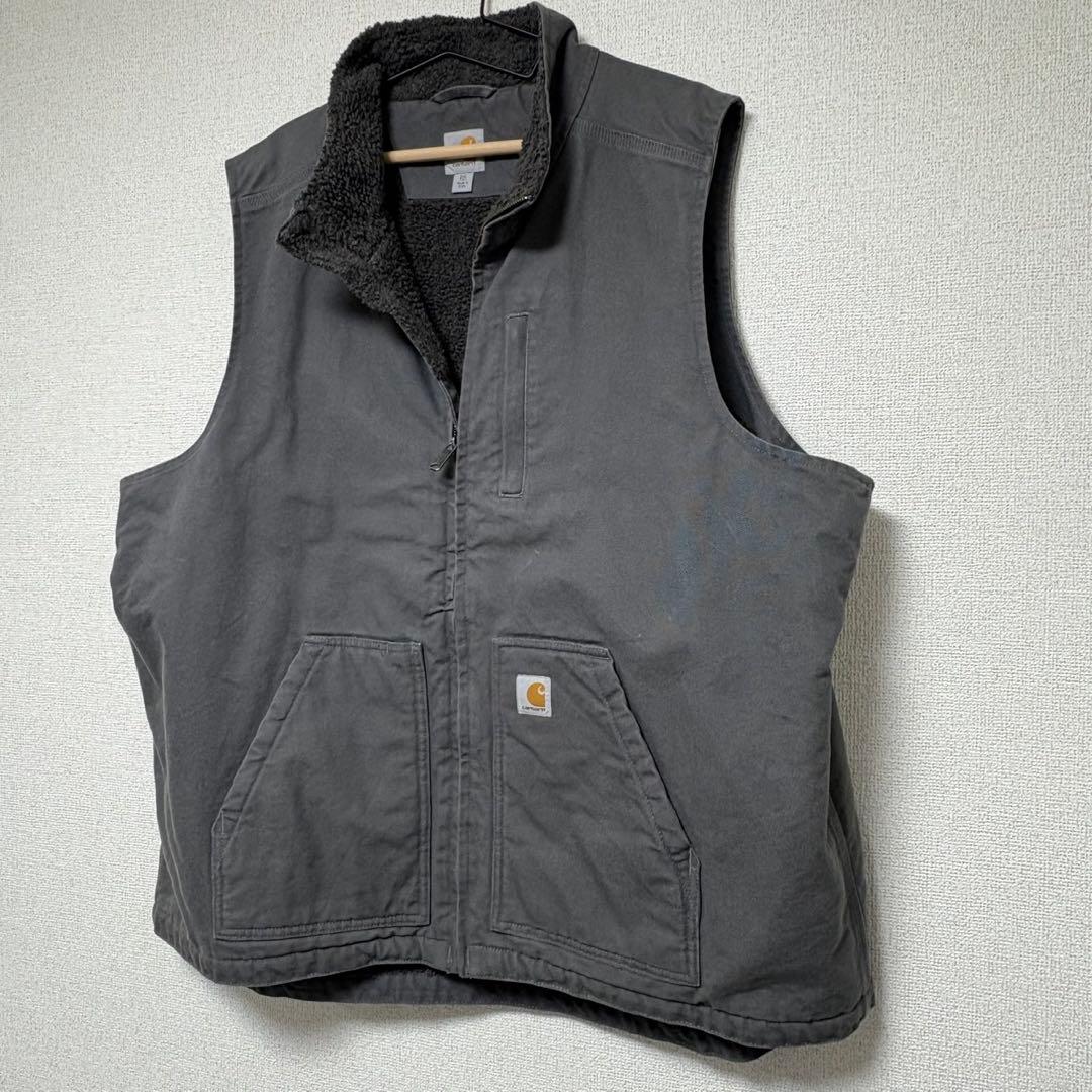 ★CARHATT ダックベスト 104277 希少サイズ 2XL グレー 色濃★