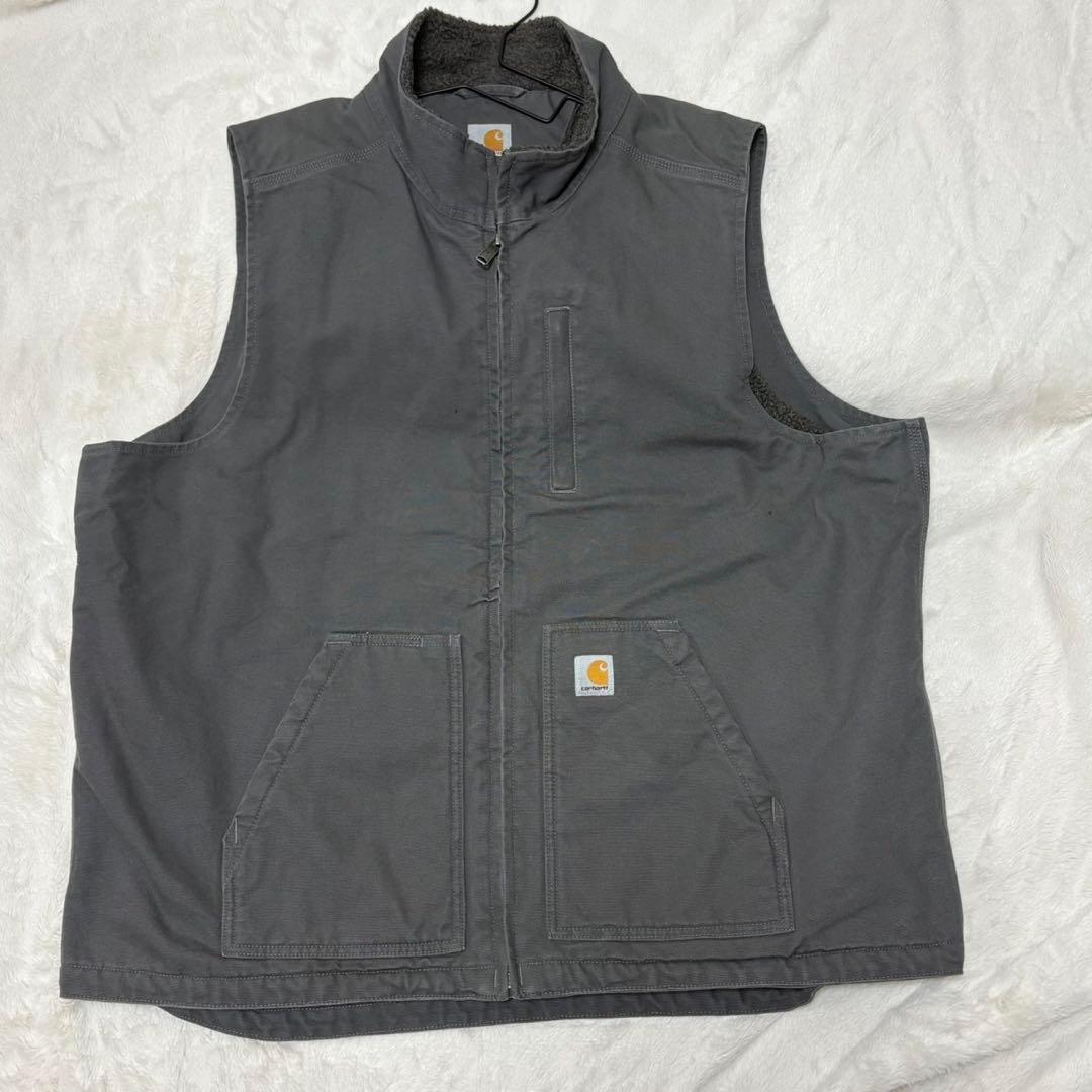 ★CARHATT ダックベスト 104277 希少サイズ 2XL グレー 色濃★