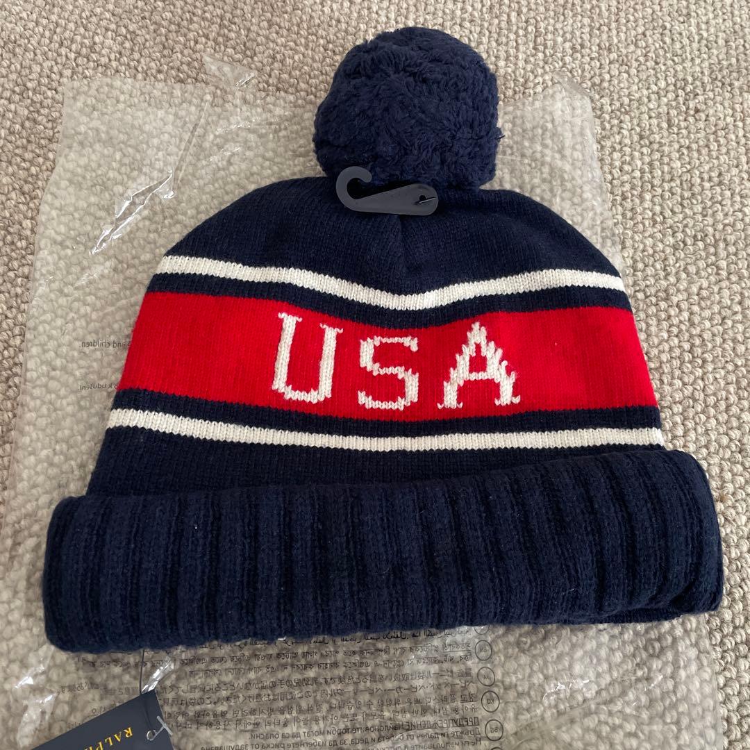新品ラルフローレン　ポンポンビーニー