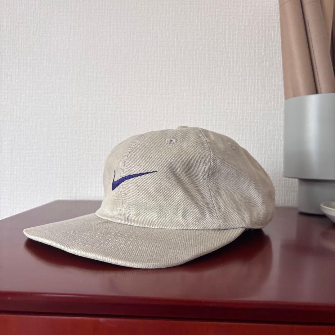 帽子 NIKE 90s begie purple swosh logo capBT36
