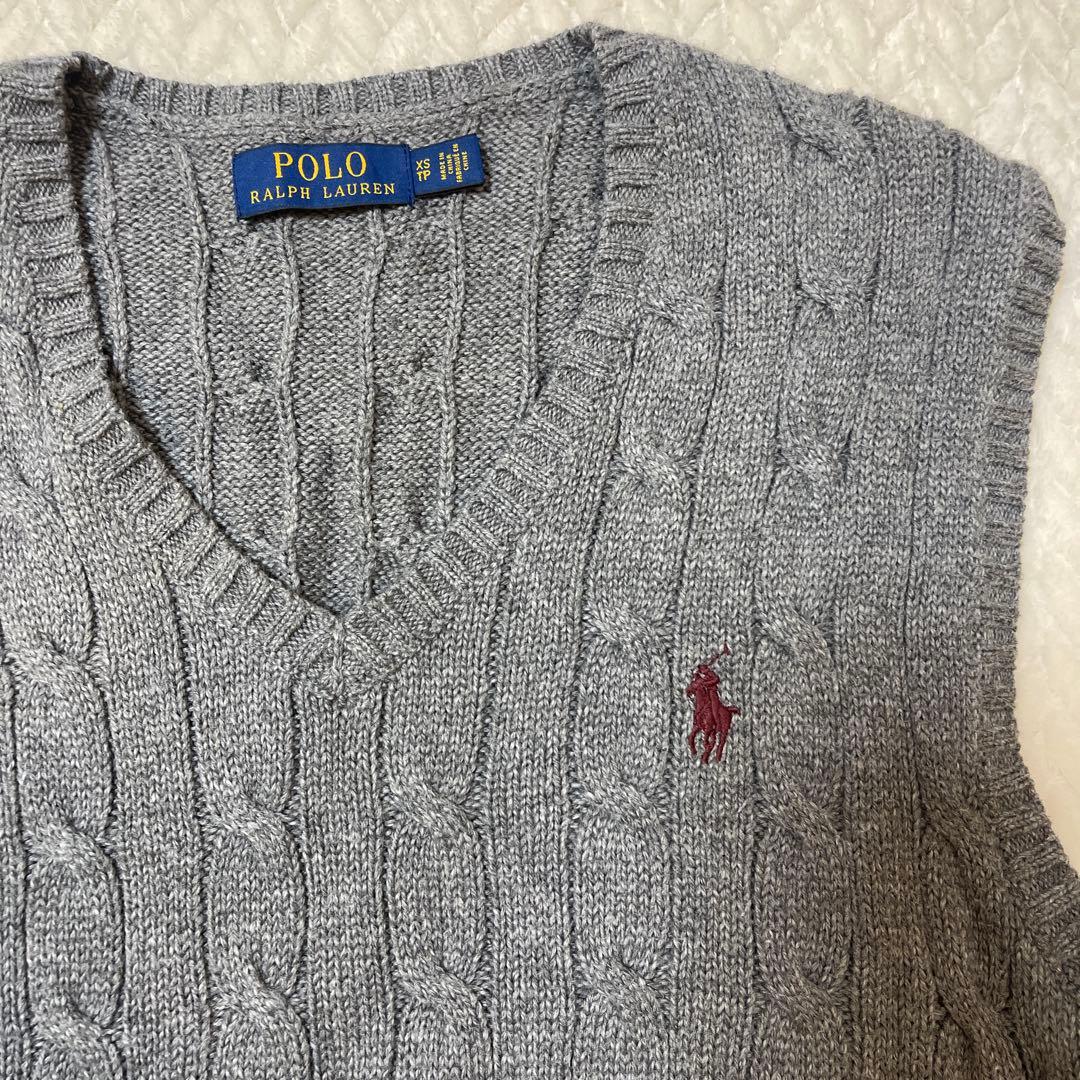 Polo Ralph Lauren グレー ケーブルニット ベスト