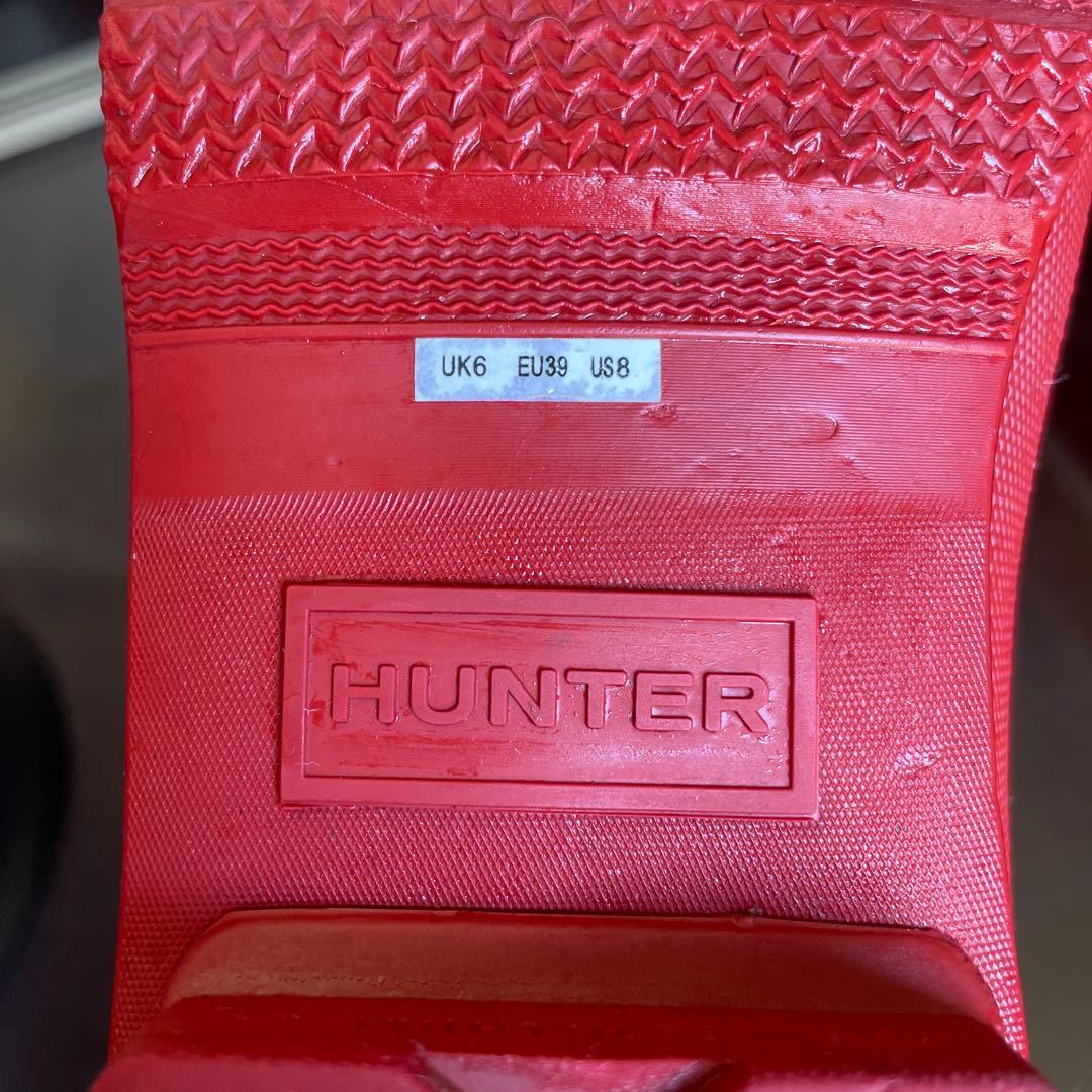 【美品】ハンター HUNTER レインブーツ サイドゴア ショート丈 UK6