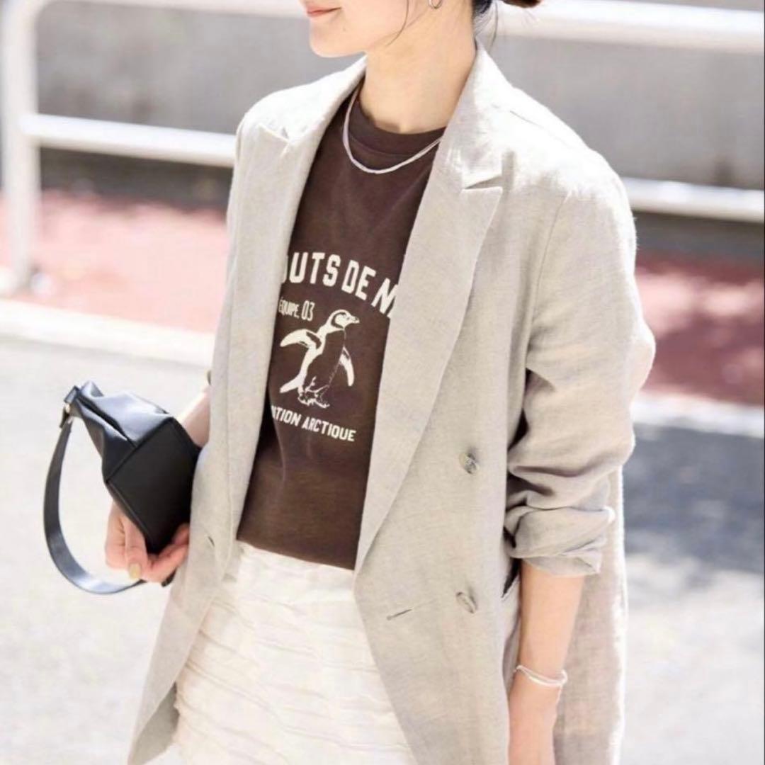 25SS スローブイエナ フレンチリネンジャケット ベージュ　SLOBEIENA