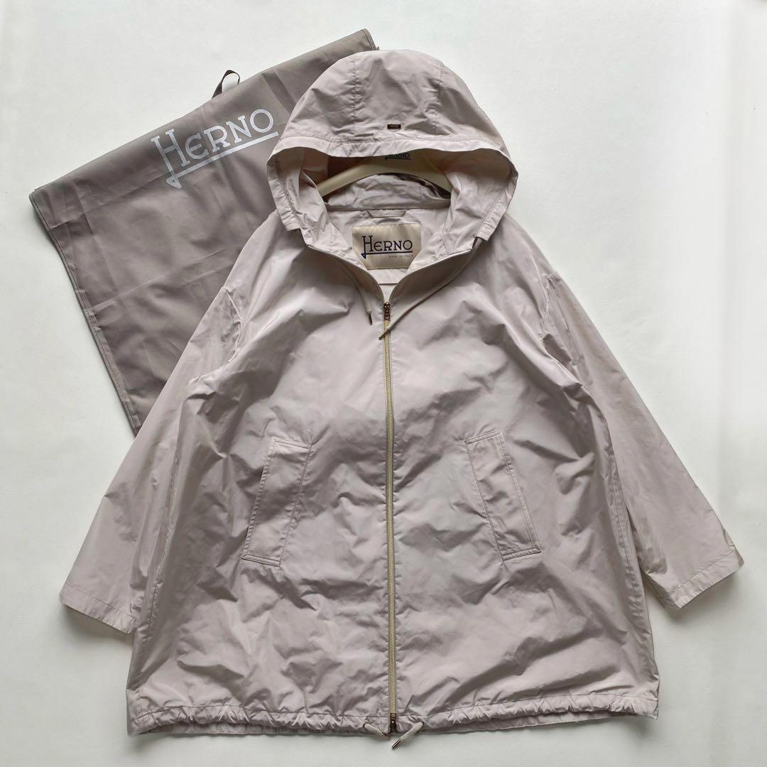 23SS/大きいサイズ46】ヘルノ タフタフーディ くすみピンク　金金具
