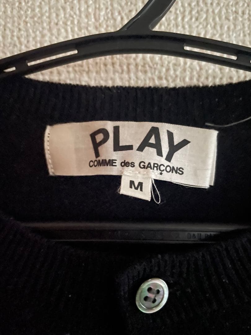 COMME des GARÇONS PLAY ブラックカーディガン M