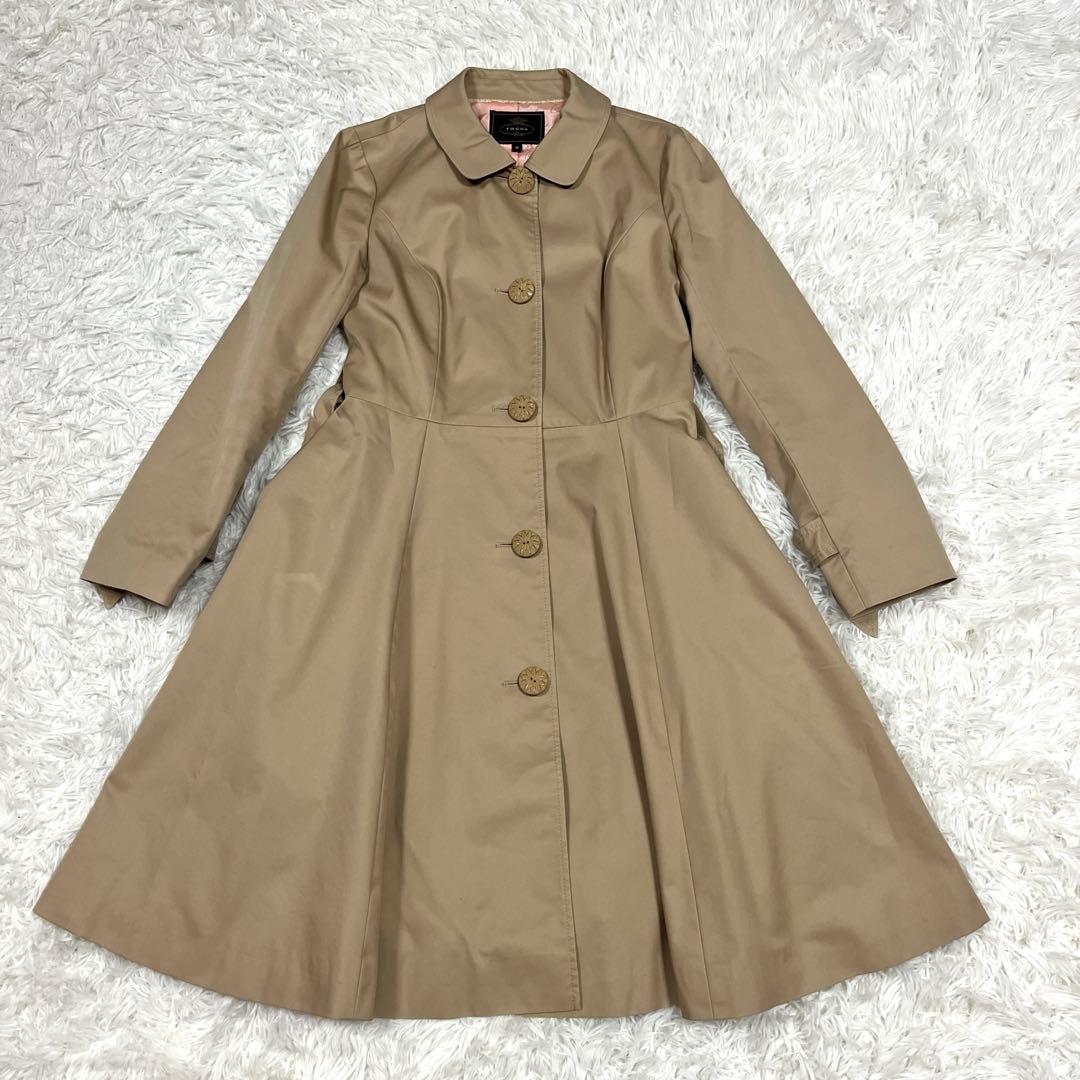 極美品✨TOCCA トレンチコート ミディロング リボンベルトAライン ベージュ