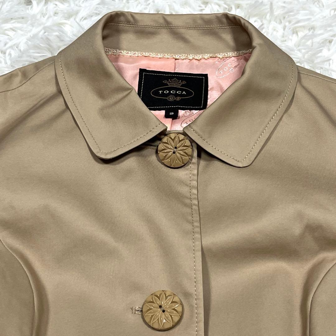 極美品✨TOCCA トレンチコート ミディロング リボンベルトAライン ベージュ