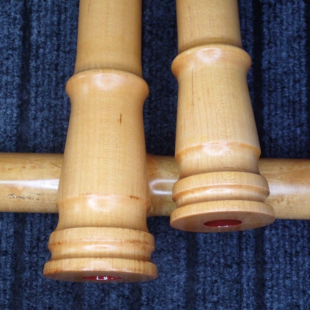 尺八 銘木(楓) 和田謹製 八寸管 六寸管セット
