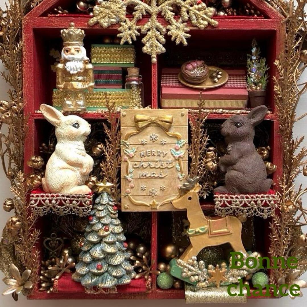 クリスマスリース　ドールハウス　冬　オーナメント　ハンドメイド　インテリア　家