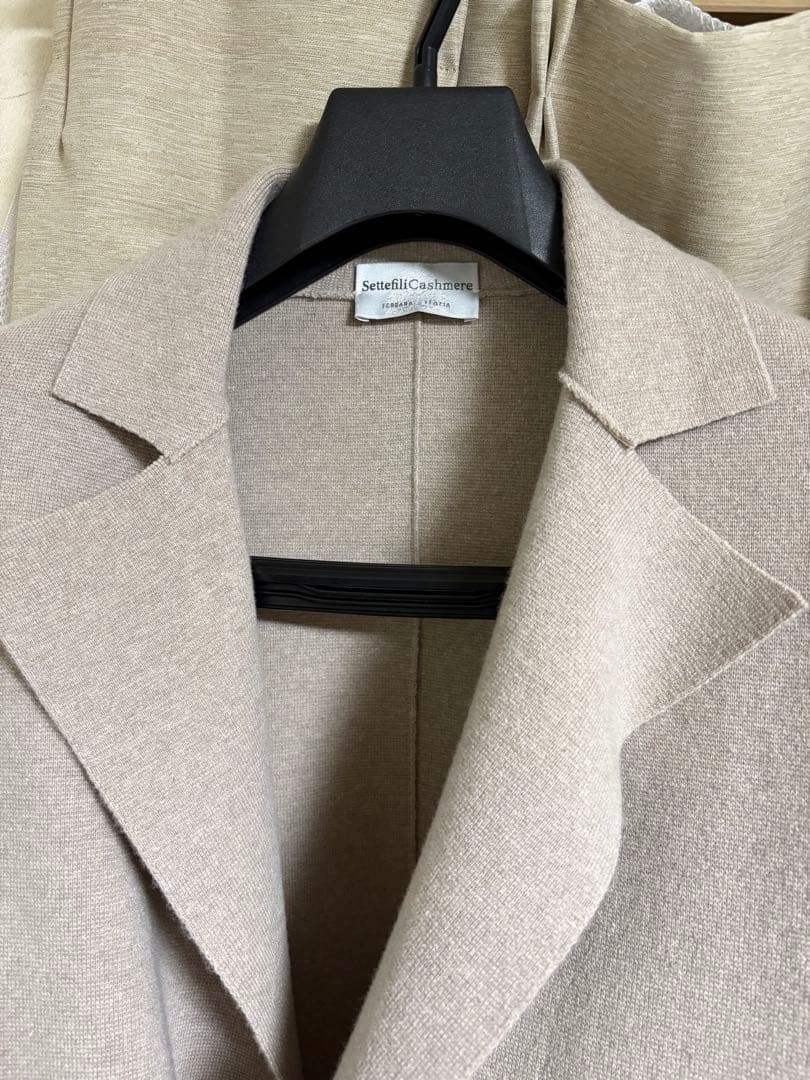 Settefili Cashmere ウール&カシミアニットジャケット ベージュ