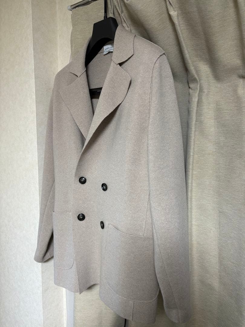 Settefili Cashmere ウール&カシミアニットジャケット ベージュ