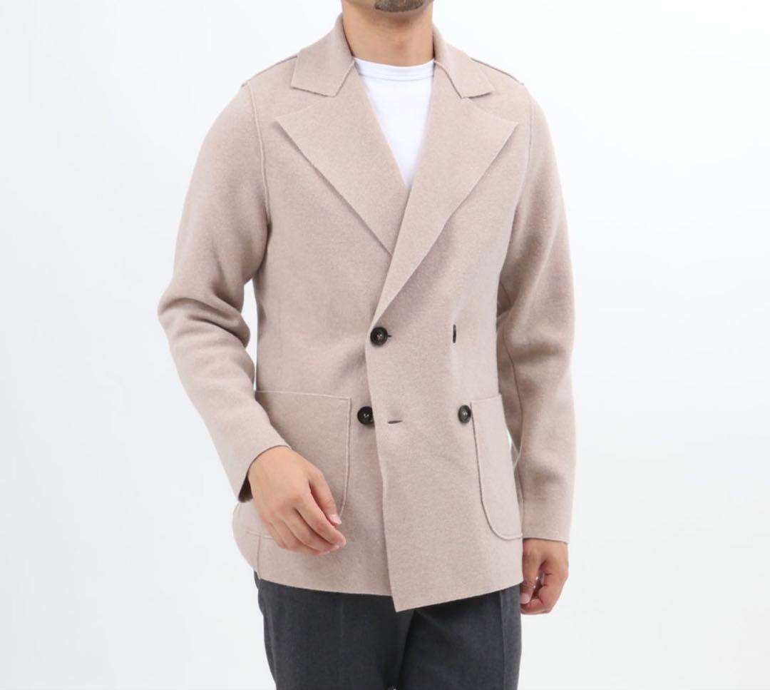 Settefili Cashmere ウール&カシミアニットジャケット ベージュ