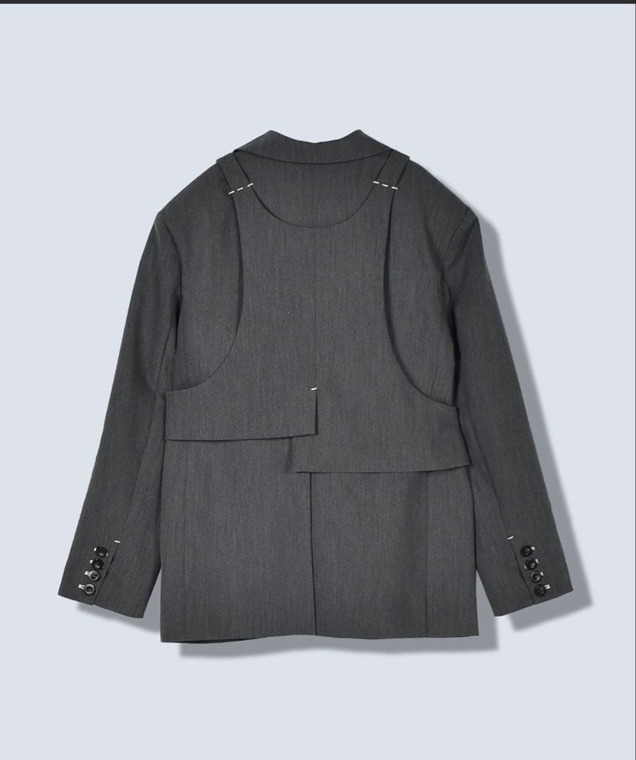 ジャケット・アウター OMMO VEST LAYERED BIG SHOULDER JK