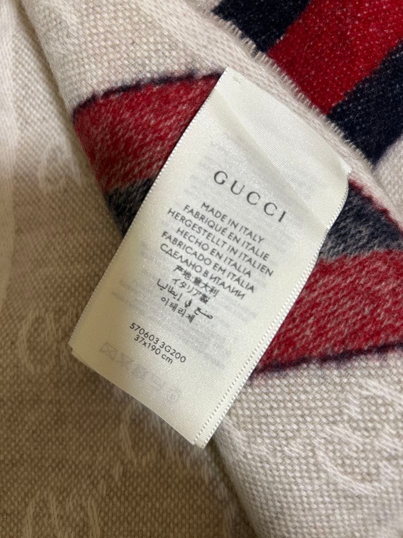 （未使用！）お値下げ可能！ GUCCI GGロゴ ストライプ マフラー