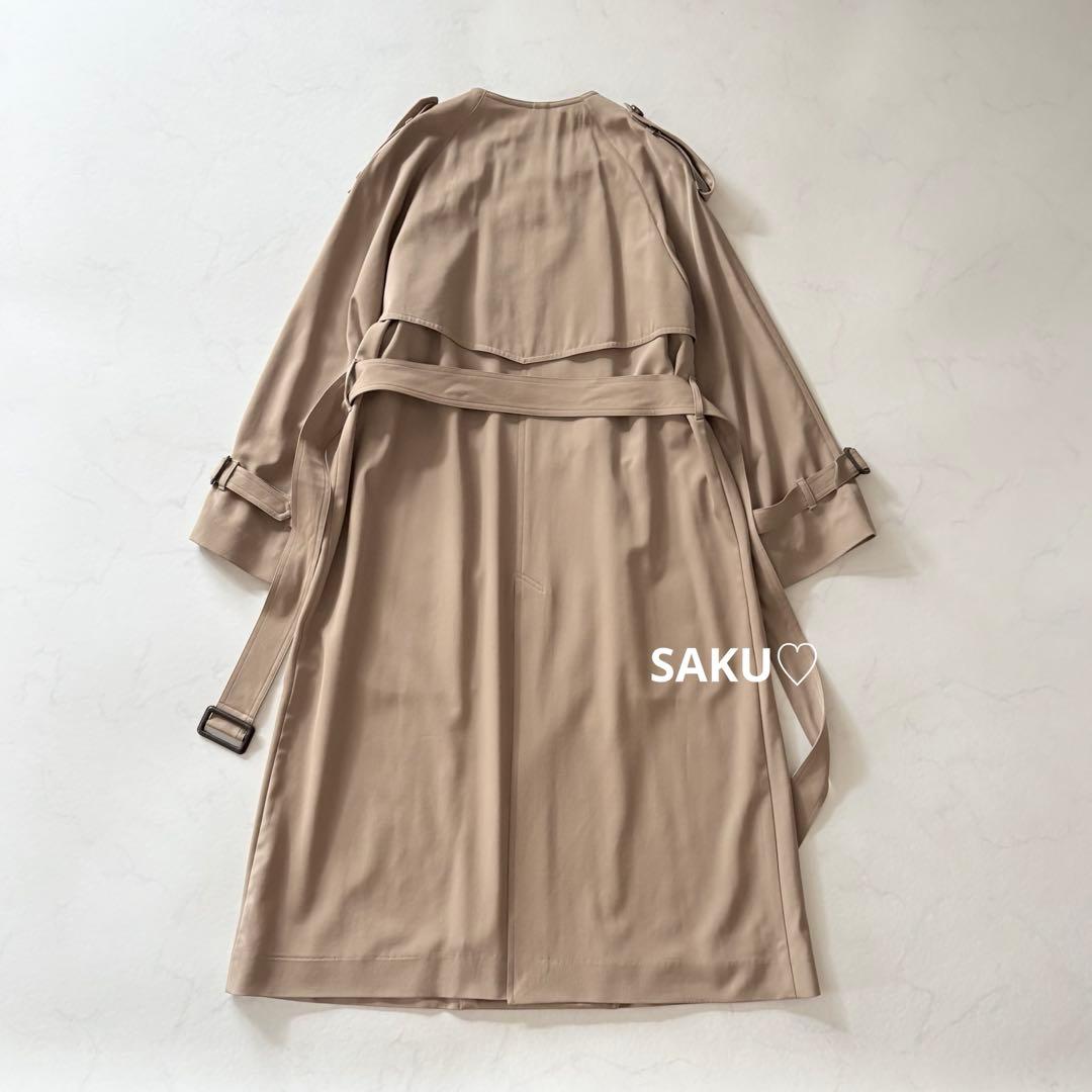 定価57200円 ユナイテッドアローズ ギャバ ノーカラー トレンチコート 36