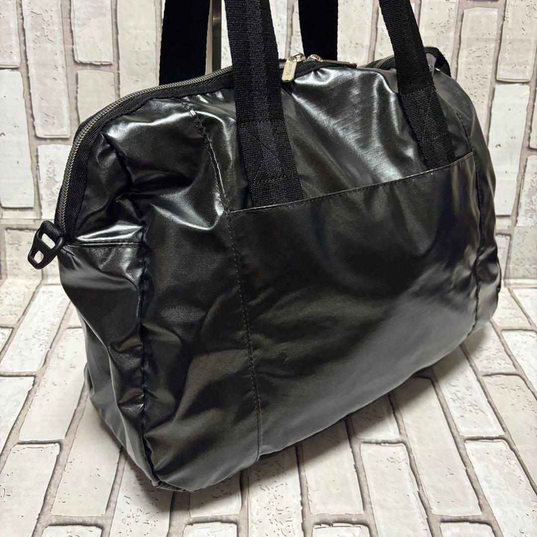 美品 レスポートサック ミニボストン 2way ショルダー ナイロン 黒色