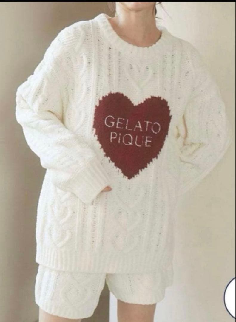 GELATO PIQUE バレンタイン ハートアランプルオーバー セットアップ