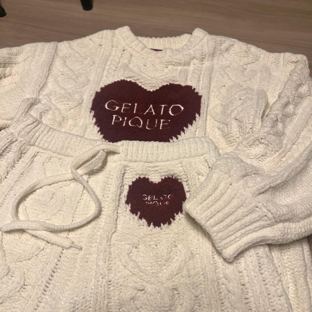 GELATO PIQUE バレンタイン ハートアランプルオーバー セットアップ