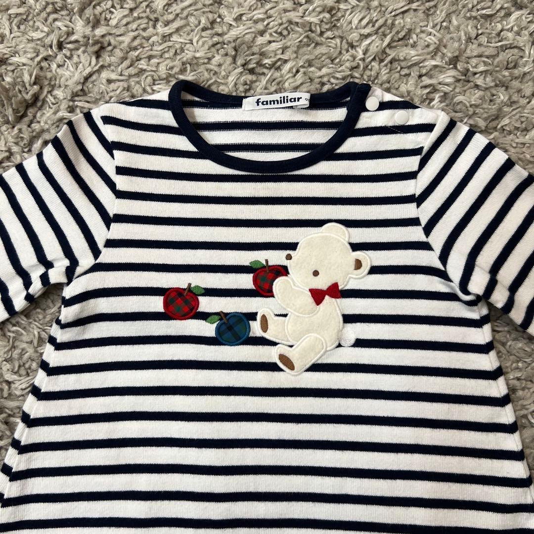 familiar 90cm 現行品ワンピースとズボンのセット