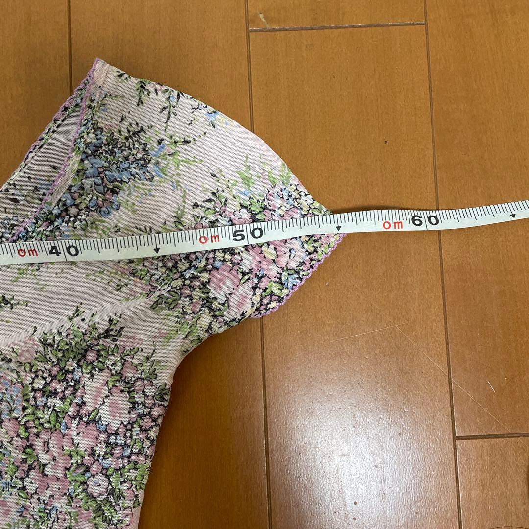 1990年代　美品　アンナモリナーリBLUGIRL 花柄 メッシュトップスD32
