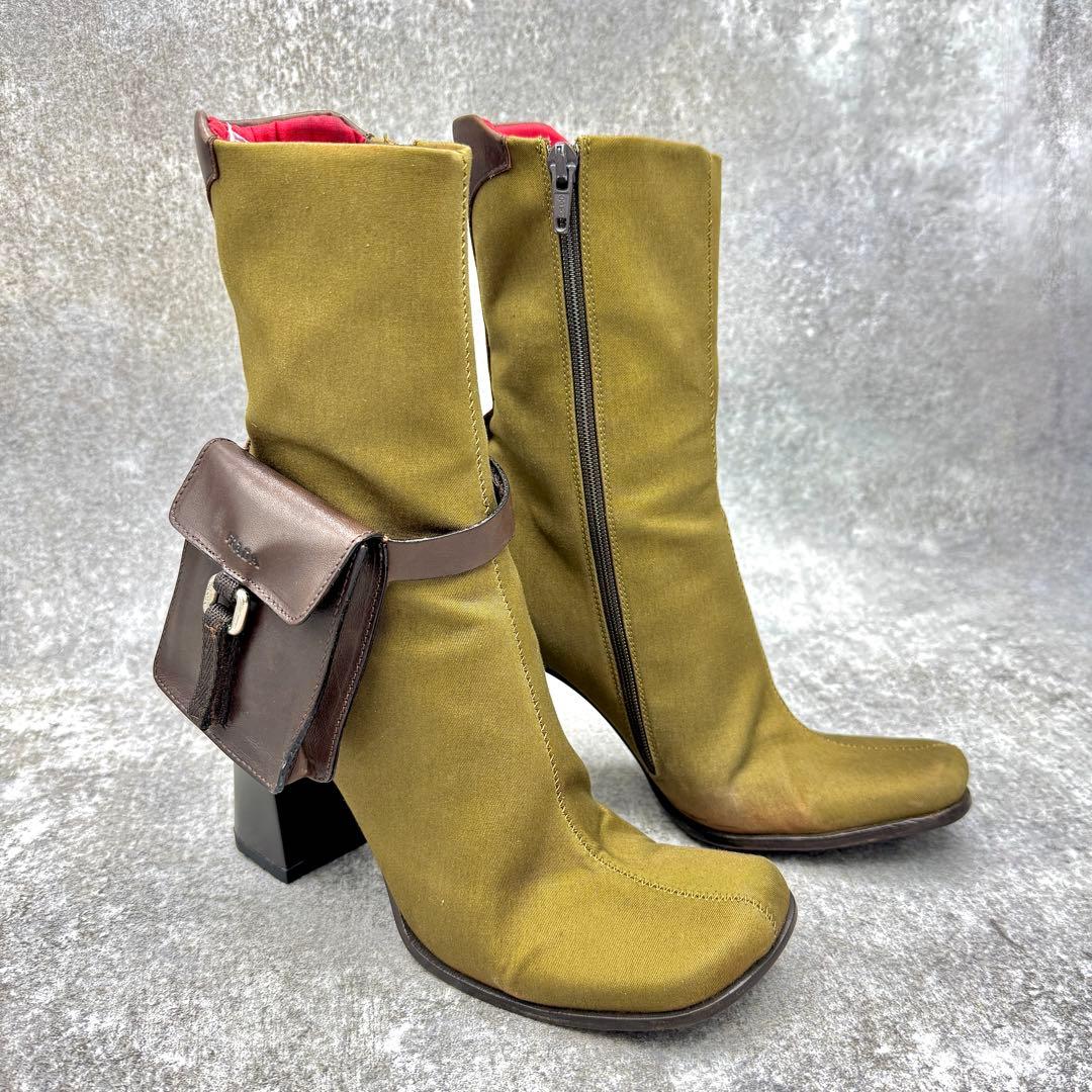 靴 PRADA FW99 DETACHABLE CARGO BAG BOOTS 36