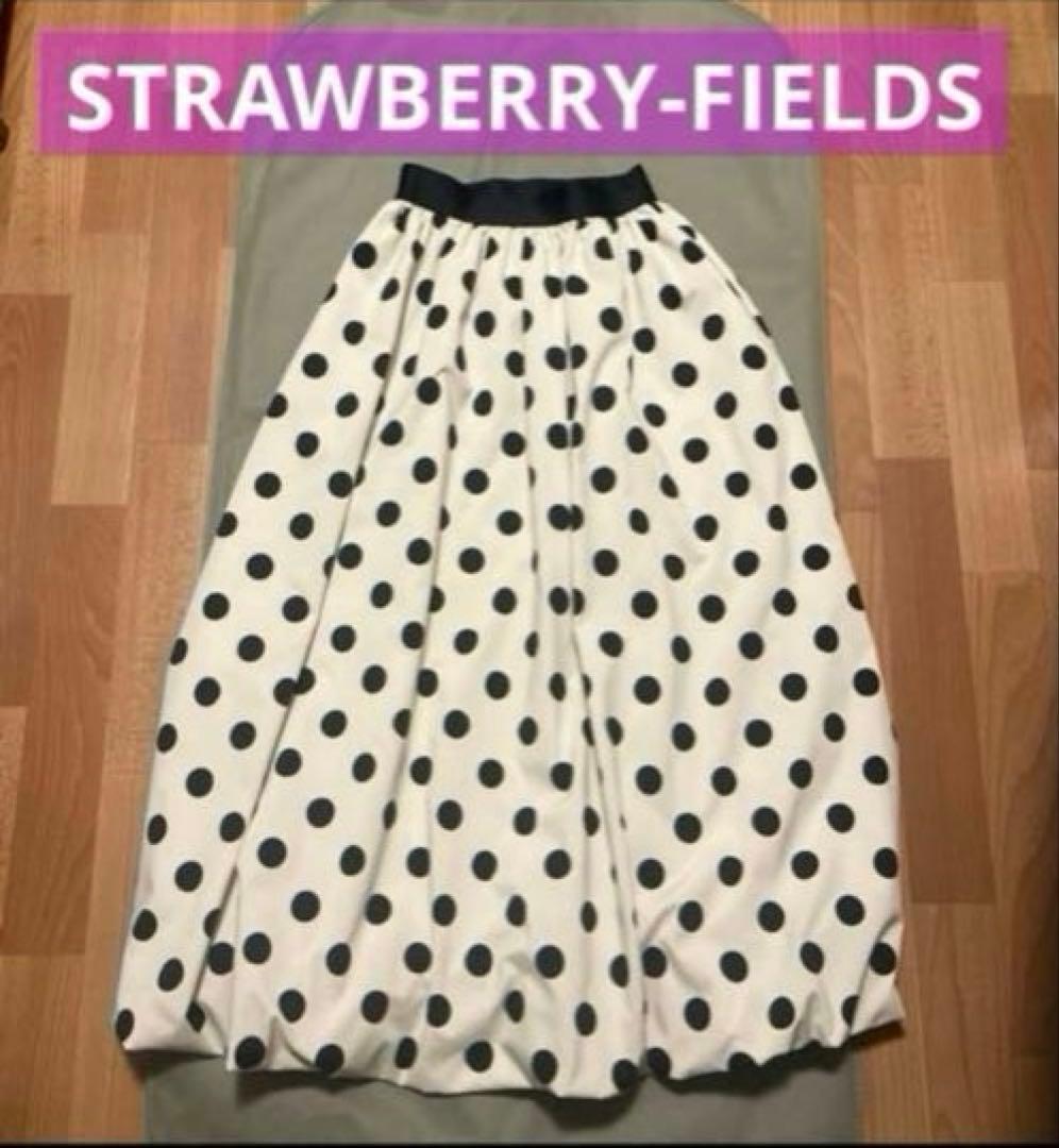 専用【極美品】STRAWBERRY-FIELDS ドット柄バルーンスカート白×黒