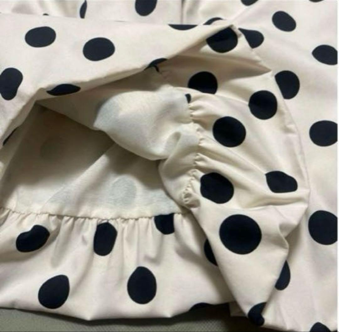 専用【極美品】STRAWBERRY-FIELDS ドット柄バルーンスカート白×黒