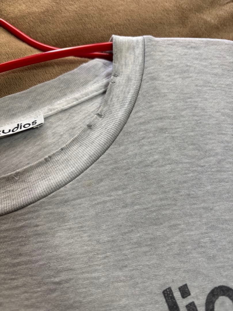 AcneStudios ロゴTシャツ　リラックスユニセックスフィット　グレー